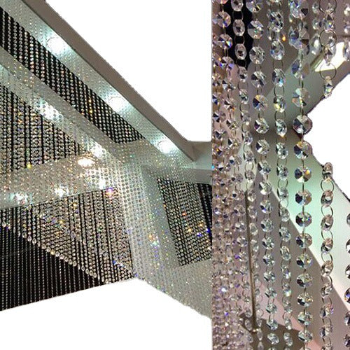 Octagonal crystal bead partition curtain