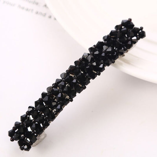 Hairpin Four Rows Of Crystal Braided Spring Clip Hair Accessories For Women