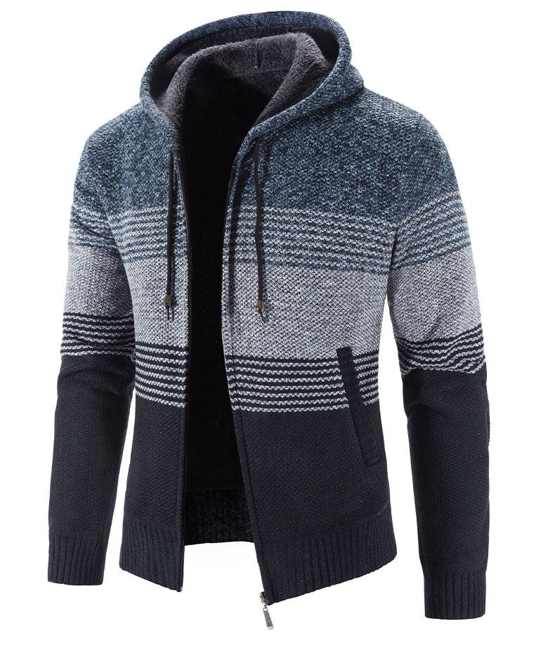 Hooded Fleece Thick Cardigan Sweater