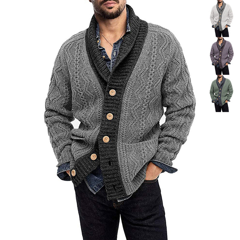 Lapel Knit European And American Amazon Sweater Men