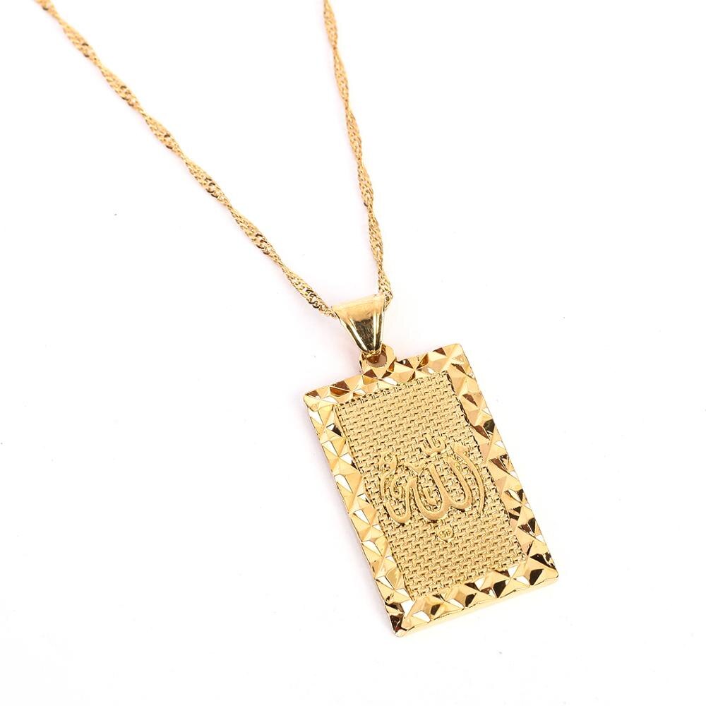 24K Gold Color Islamic Pendant Necklace