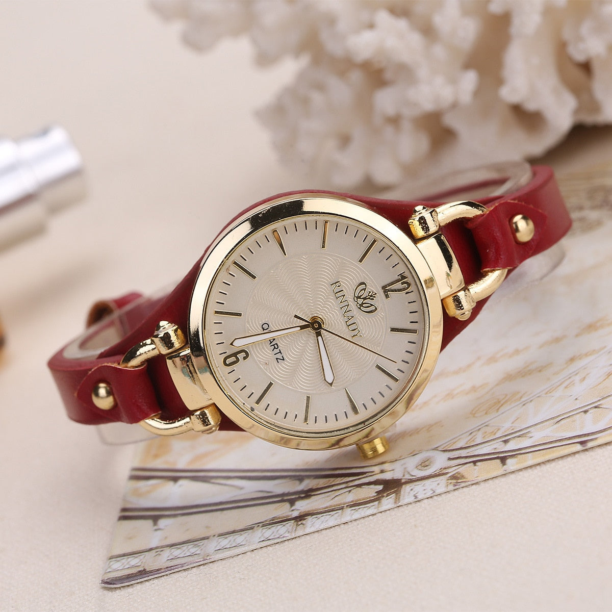 2023 Quartz  Leather Thin Strap Solid Color Fashion Women's Gift Watch