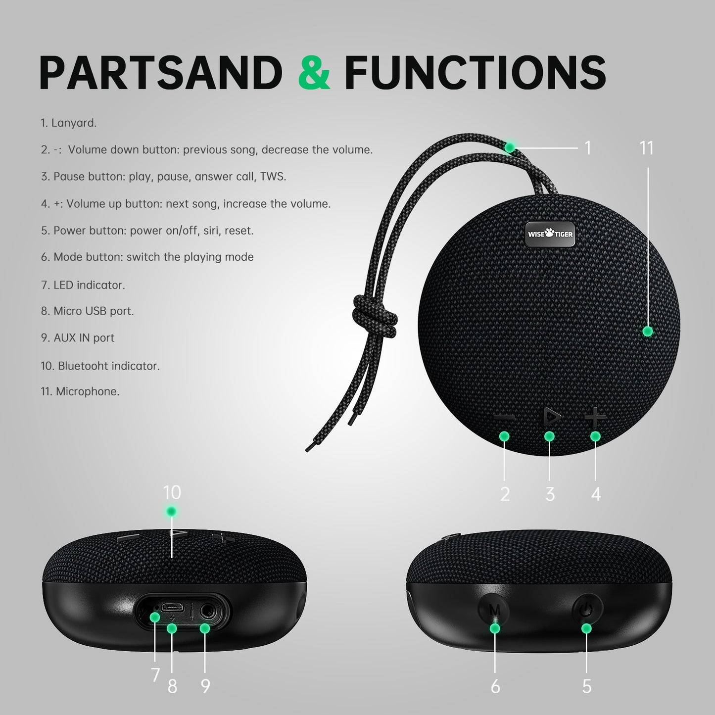 Bluetooth Portable Outdoor Waterproof Wireless Stereo Speaker