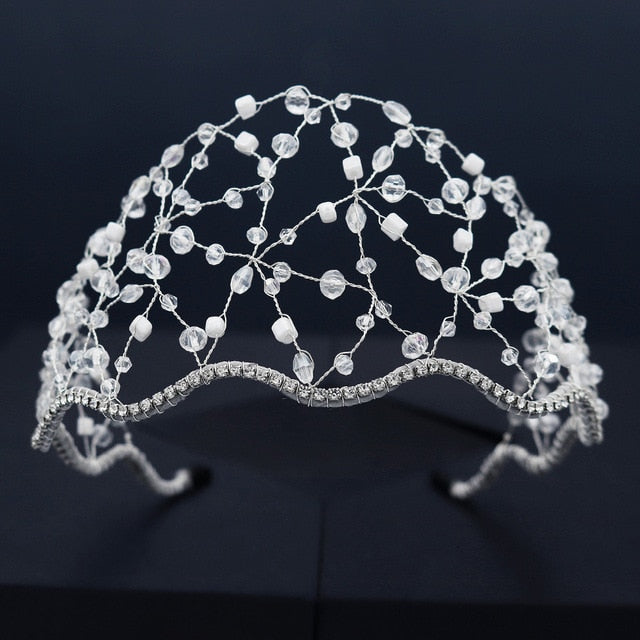 Black Stone Crystal Handmade Crown