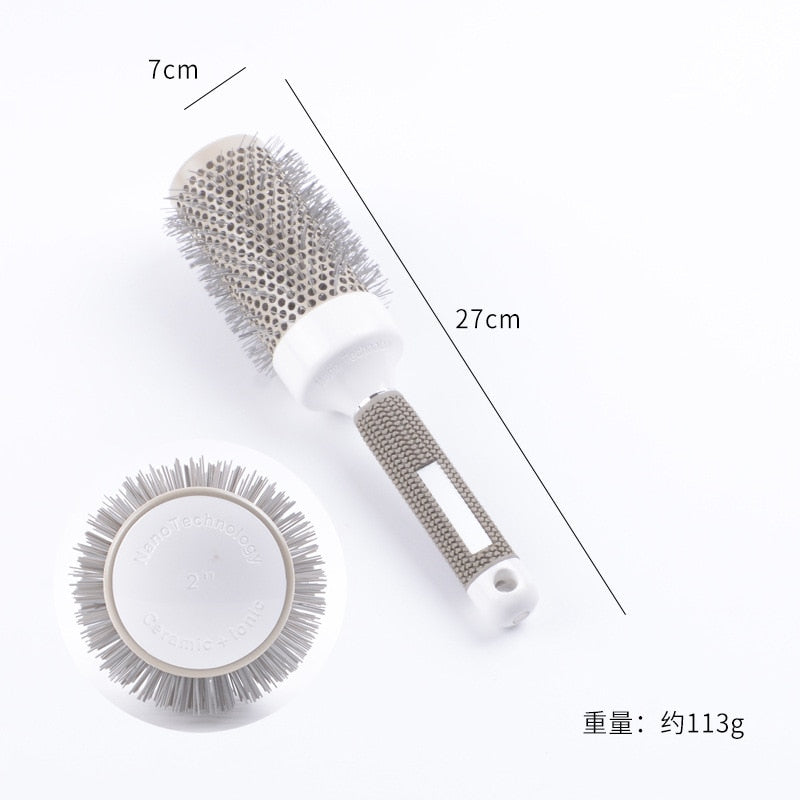 Professional 5 Size  High Temperature Resistant Ceramic Iron Round  Hair Styling Brush