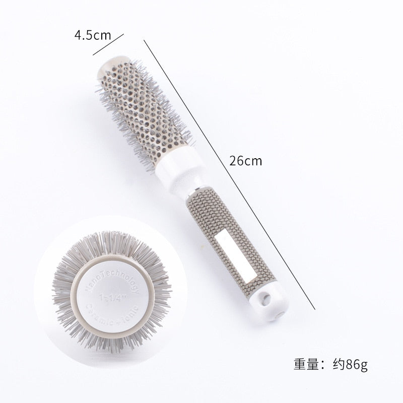 Professional 5 Size  High Temperature Resistant Ceramic Iron Round  Hair Styling Brush