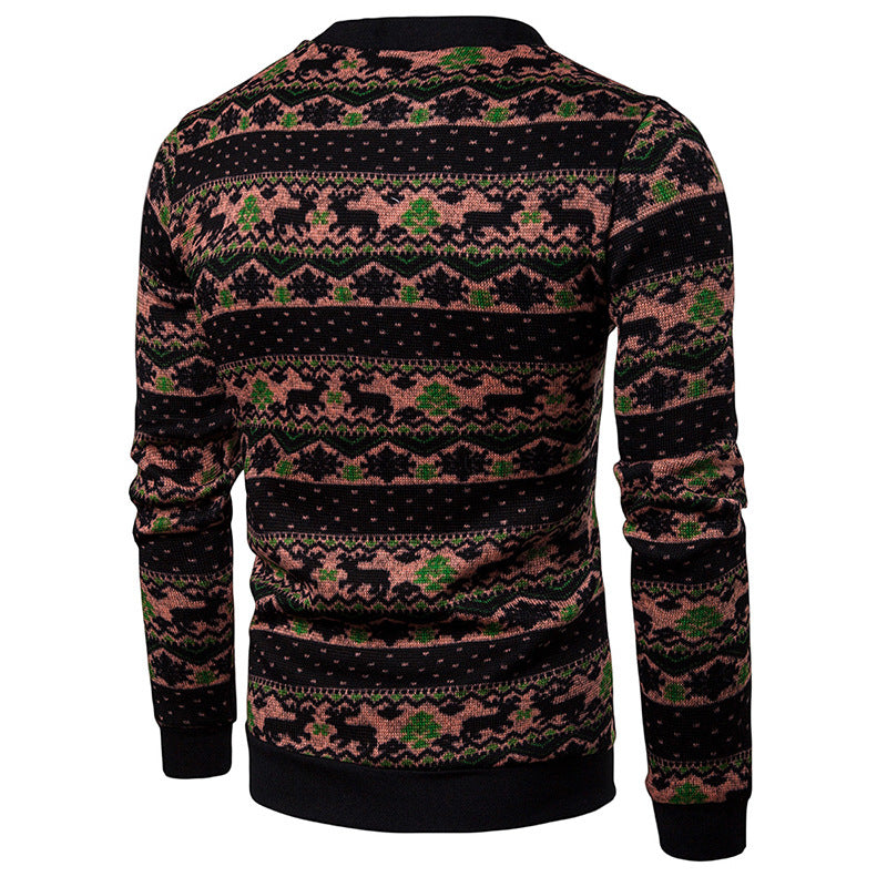 Elk Fashion Dynamic Color Block Men's Sweater