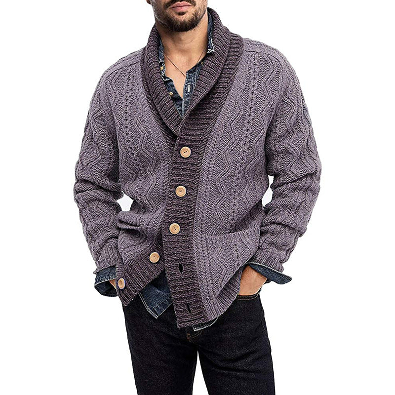 Lapel Knit European And American Amazon Sweater Men