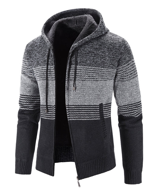Hooded Fleece Thick Cardigan Sweater