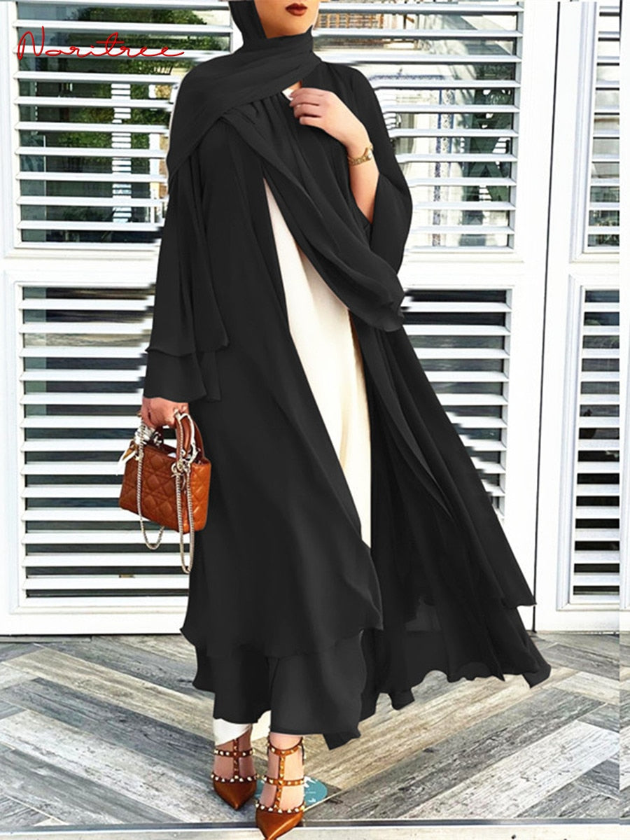 Double layer Casual Dubai Dresses Women